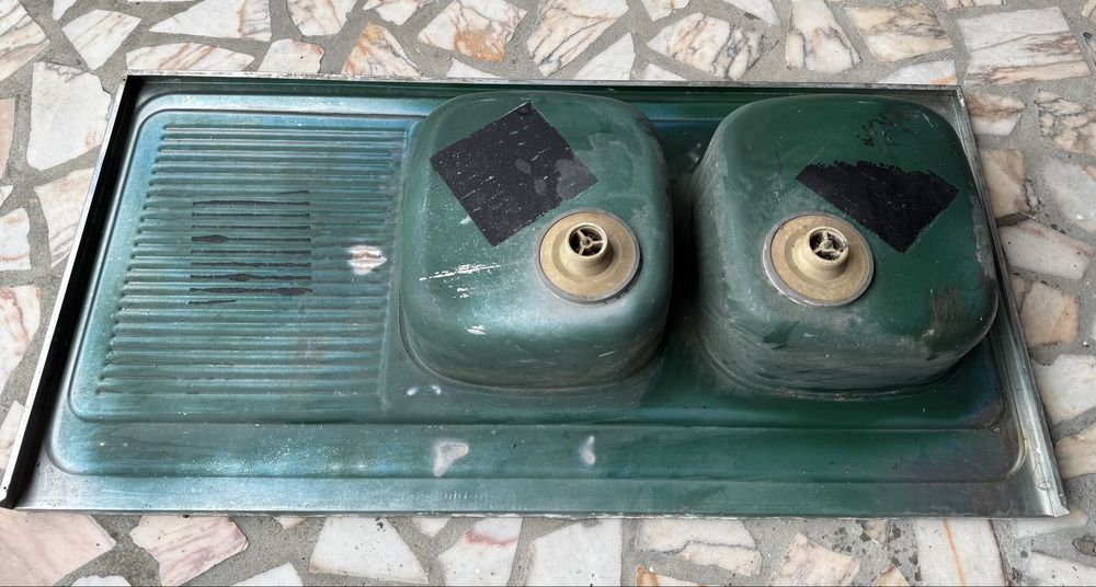 Banca em inox com duas cubas Teka