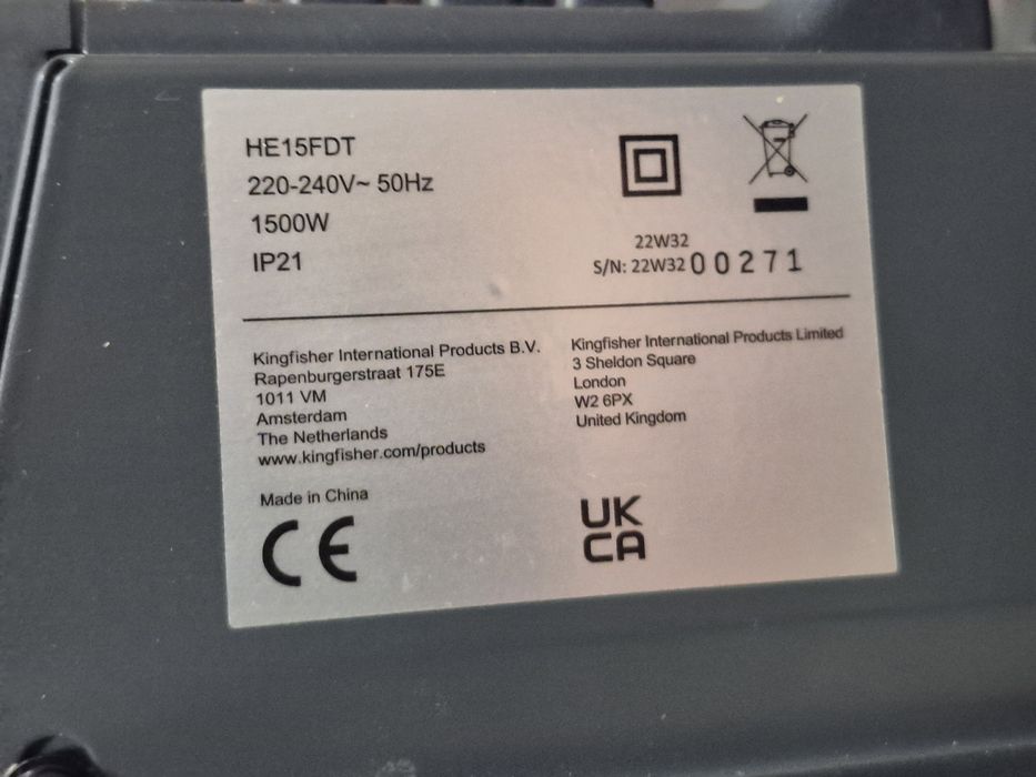 Grzejnik konwektorowy z regulacją szary 1500W