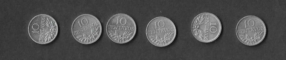 6 moedas de 10 Centavos. Portugal