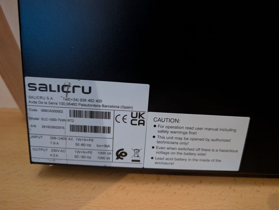 UPS salicru 1000va sem baterias