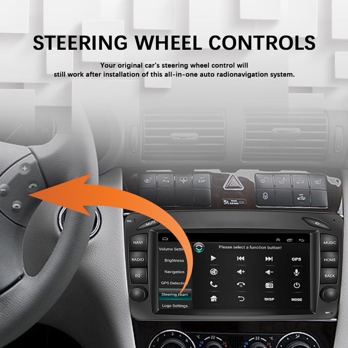 Auto Rádio Android 13 2din Mercedes W203/209/210 GPS Navi WiFi M-Link
