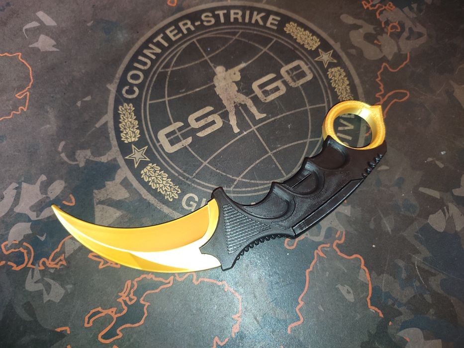 Karambit Dourado CS  – Faca Curva Colecionável / Decorativa