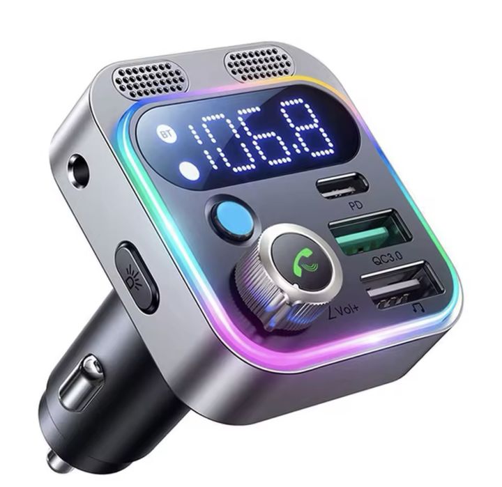 Bluetooth 5.3 FM-передавач 4USB автомобільний зарядний пристрій