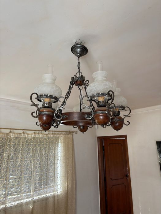Candeiro tecto com 6 lampadas