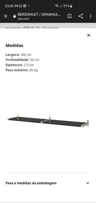Prateleira com suporte IKEA