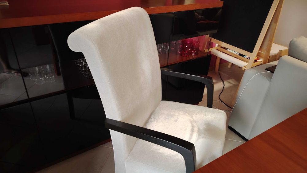 Mobília de sala completa em madeira maciça, cor  cerejeira