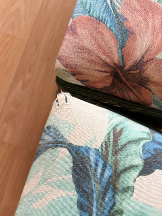 4 Cadeiras de jantar em vime/entrançado – Verde – Vintage/Boho