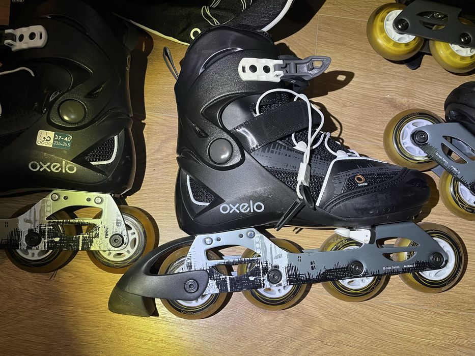 Patins em Linha Ajustáveis (37–40) + Mala – Quase Novos