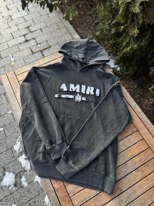 Худи Amiri Logo унисекс Амири кофта толстовка лонгслив черный свитшот