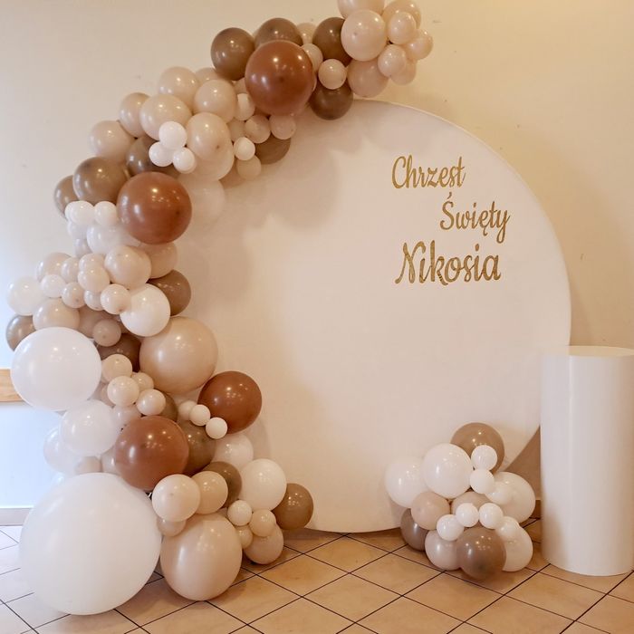 Ścianka balonowa na Komunię chrzciny roczek dekoracja balonowa