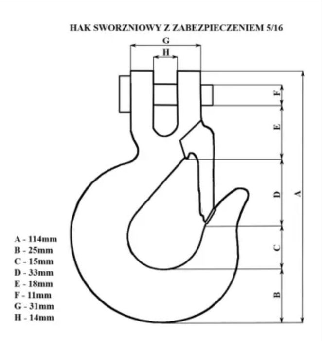 Hak do liny 6szt