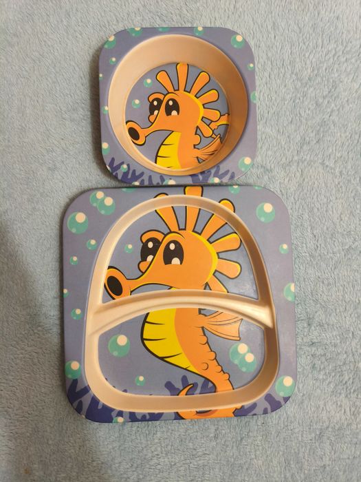 Набір дитячого бамбукового посуду