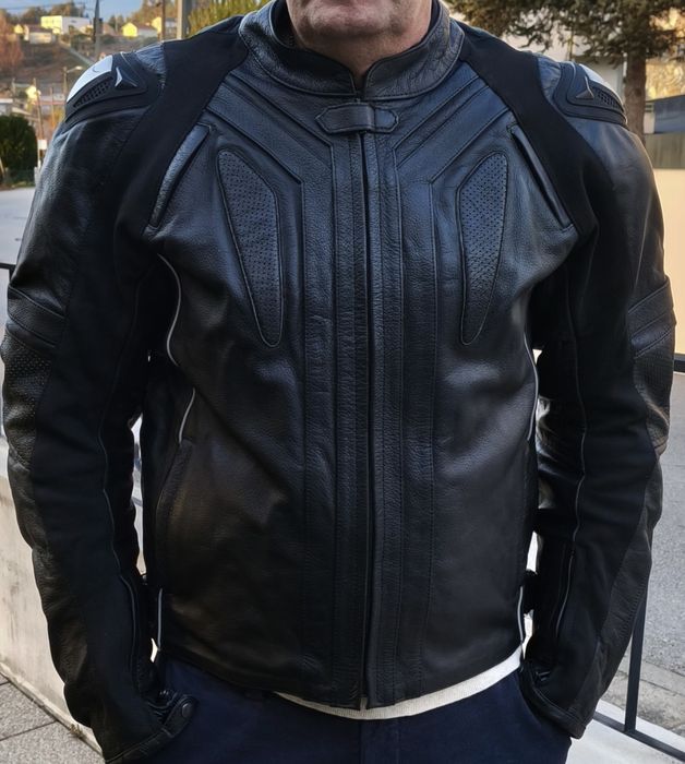 Casaco motard em pele