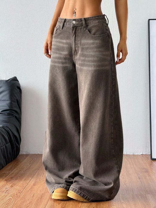 Calça jeans castanha