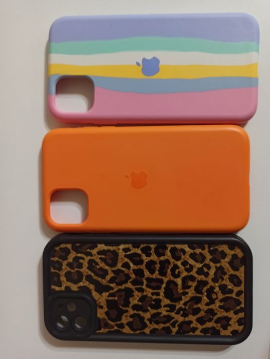 Чохол iphone 11 лепард оранж радуга