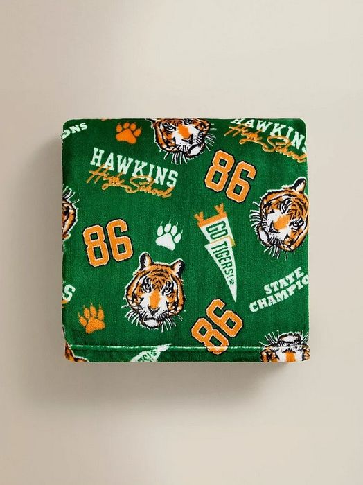 Дитячий флісовий плед Stranger Things Hawkins Дивні дива - зелений