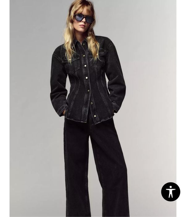 Піджак джинсовий, сорочка джинсова, джинсовка від зара zara , С S