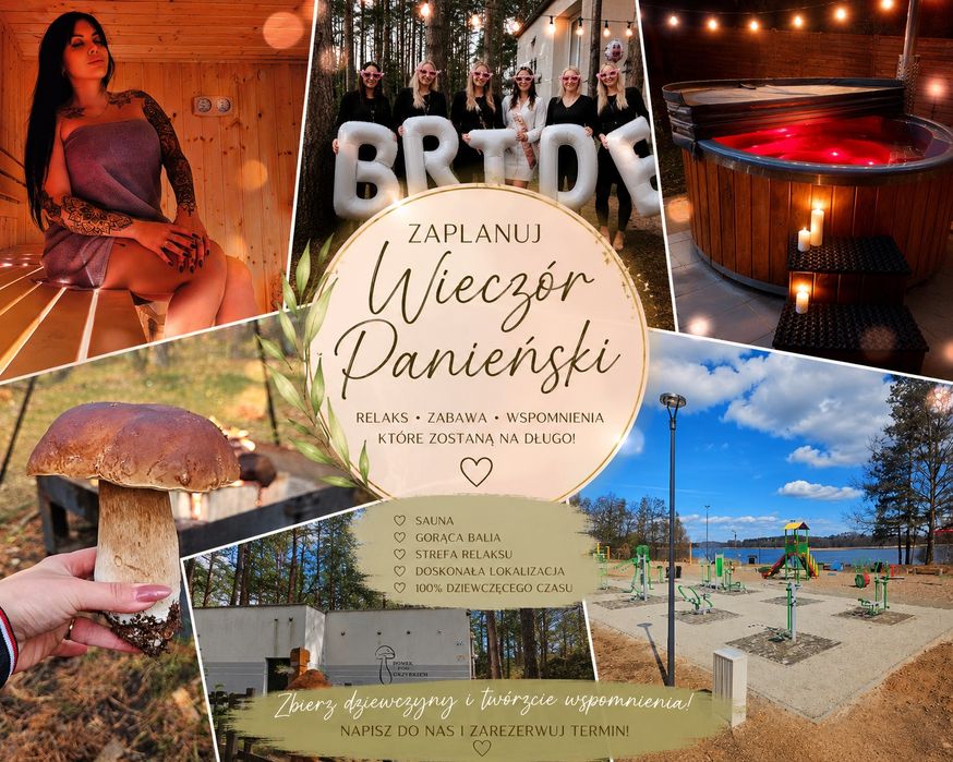Domek nad jeziorem sauna jacuzi balia panieński kawalerski sylwester