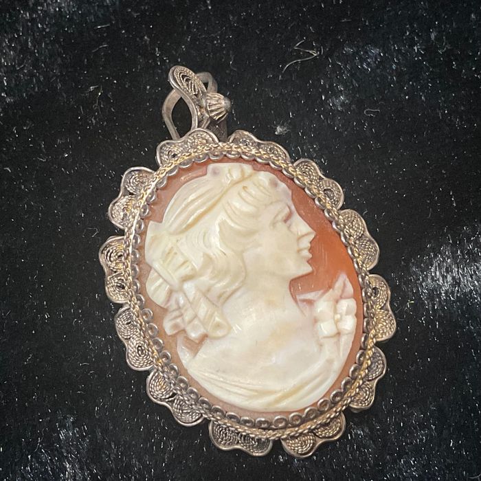 Broche e pendente prata inglesa coleção vintage 3 cm