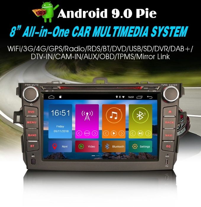 Auto-rádio 2 din Android 14 Toyota AURION CAMRY COROLLA AURIS ALTIS
