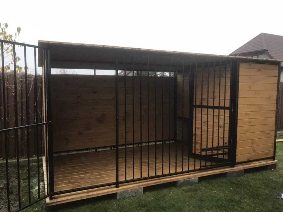 Kojec dla psa z ocieplanym pomieszczeniem, spawany, stalowy, solidny