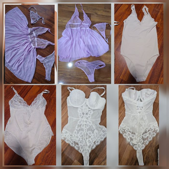 Эротическое боди пеньюар PinK Victoria's Secret ESSENTIALS H&M