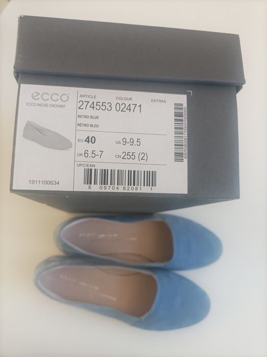 Buty Ecco Incise enchant baleriny czółenka półbuty