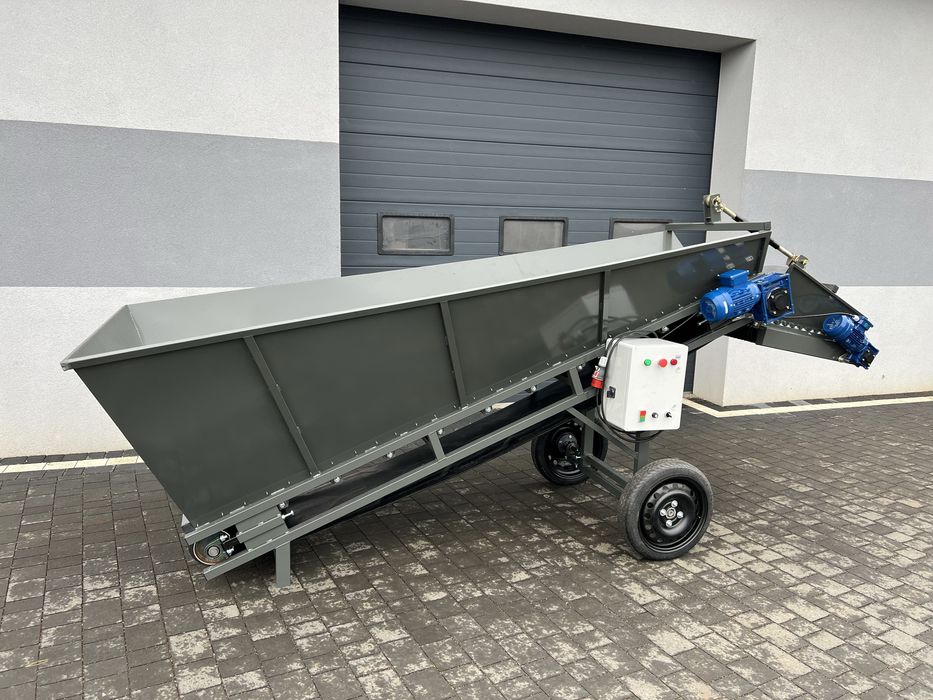 kosz przyjęciowy, bunkier, przenośnik, podajnik tasmowy