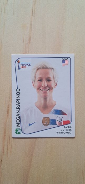 Cromo futebol de Megan Rapinoe(Mundial 2019)da Panini