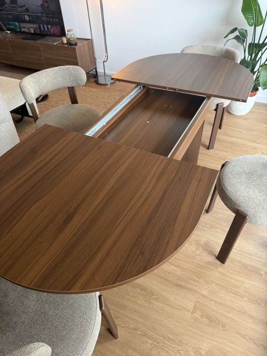 Mesa jantar extensível nogueira