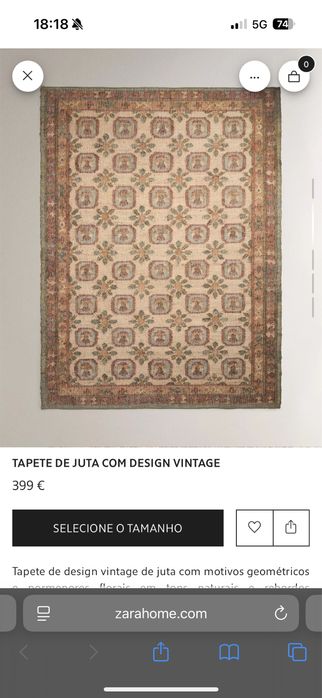 Tapete Zara Home - Novo com Etiqueta