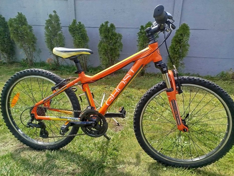 Rower Górski Dziecięcy GHOST POWERKID BOY 24 Koła 24 Cali Rama Alu 34 cm 13,5 cali Amortyzator 24 Biegi