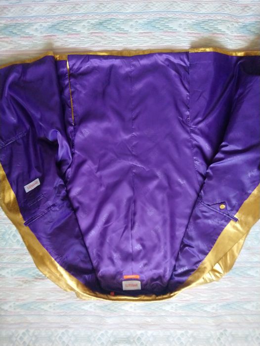 Косплей карнавальний піджак золотий з краваткою 2XL /3XL розмір