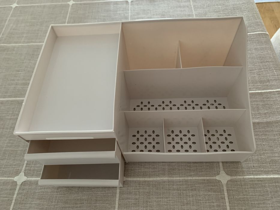 Caixa arrumacao beje - como nova