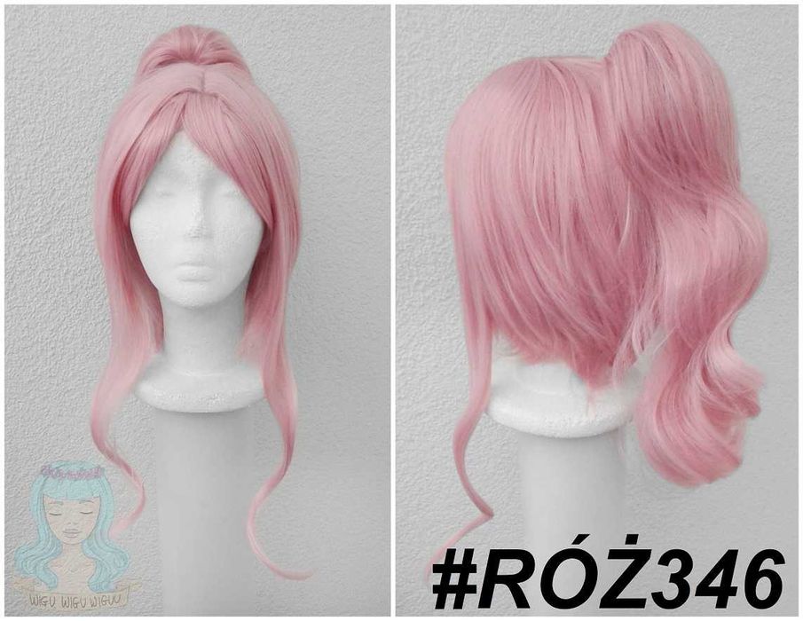 Akiyama Mizuki Project Sekai różowa jasna peruka z kitką cosplay wig