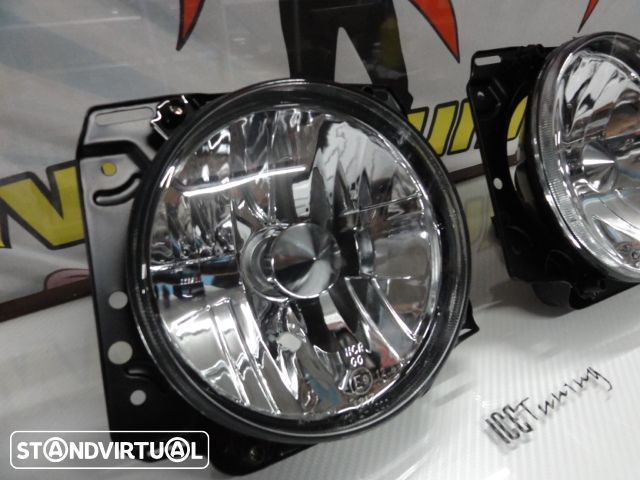 Farois frontais com luz branca 5000k para VW Golf 2 / II com fundo cristal