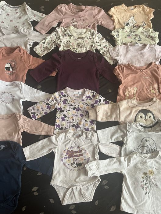 Paka paczka ubranek dla dziewczynki noworodka 50 56 62 H&M Next Baby