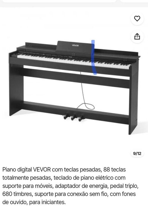 Piano com pés novo