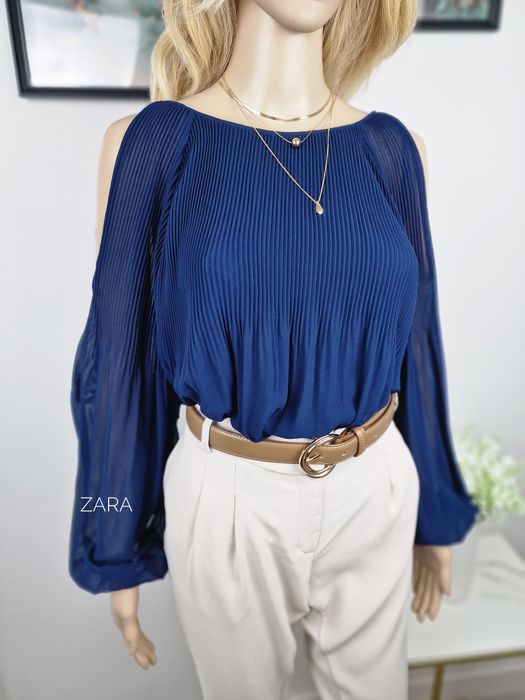 Bluzka plisowana oversize elegancka na imprezę kobieca na wiosnę lato