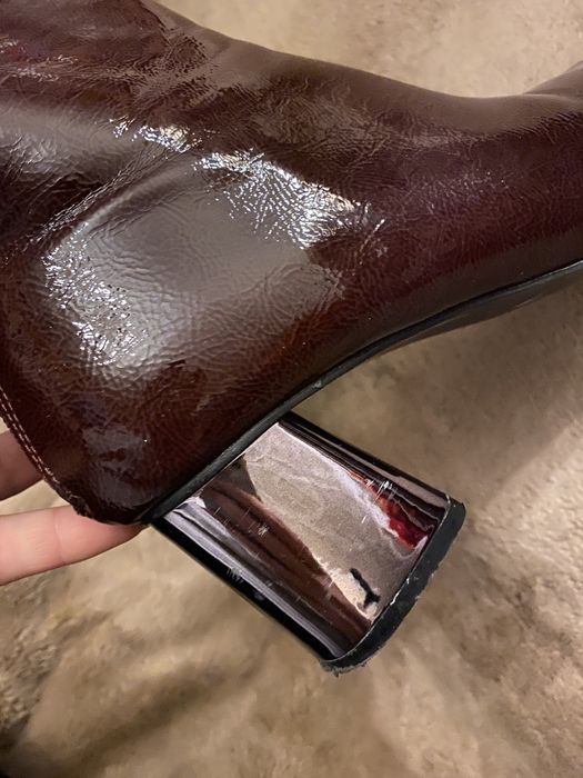 Botki RESERVED bordowy 38 rozmiar! #obcas srebrny #polecam!