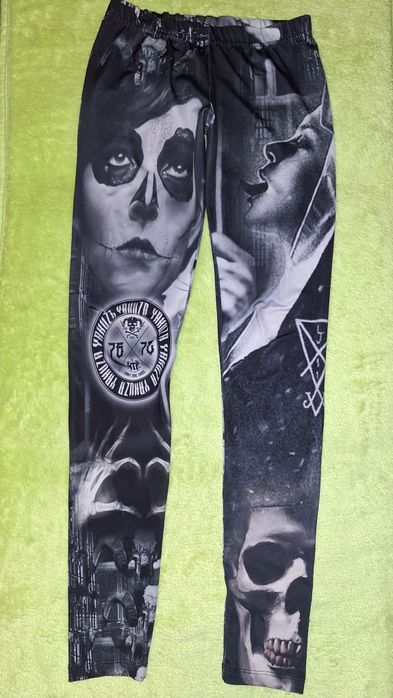 Legginsy czaszki gotic mroczne XS