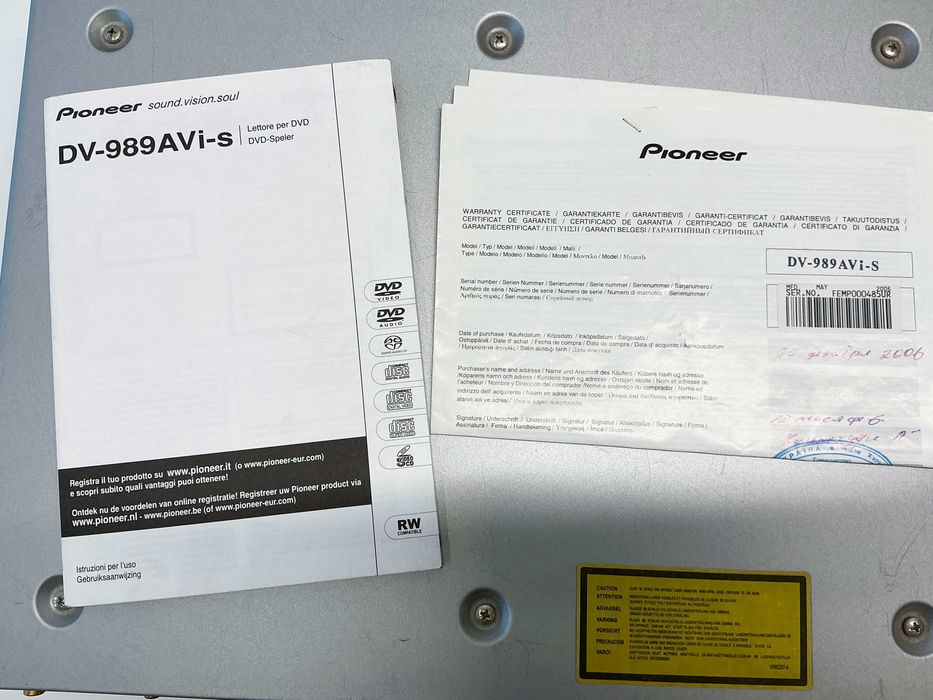 DVD плеер Pioneer DV-989AVi-S CD проигрыватель Hi-Fi ресивер аудио видео премиум пионер