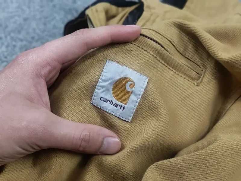 Вінтажна куртка Carhartt j001 detroit харік бежева з кишенями вітровка бомбер мілітарі тактична тепла