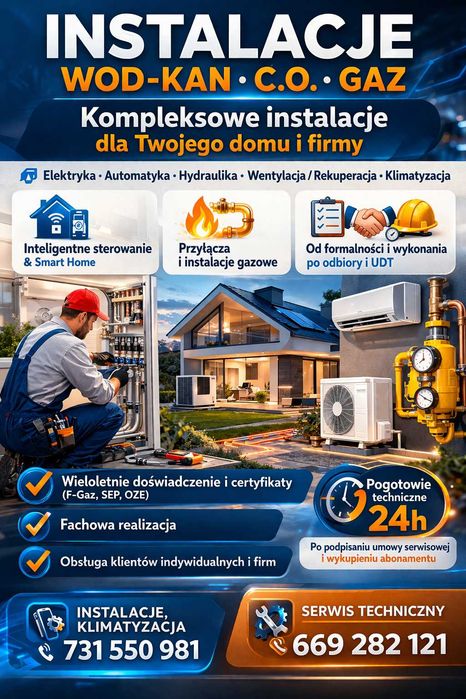 Hydraulika | Gaz | Klima | Pogotowie techniczne