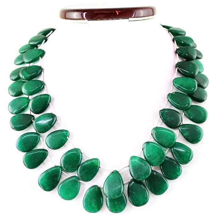 Colar de Esmeralda Natural 2 Linhas Novo Nunca Usado