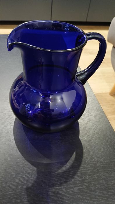 Szklany dzban - kobalt - Vinted - PRL