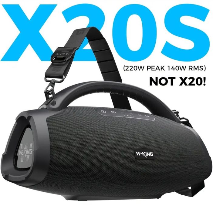 Głośnik W-King X20S 140W Subwoofer  Boombox  Aplikacja EQ  Bluetooth 5.4 MicroSD USB 2.0 Wejście gitarowe Radio FM