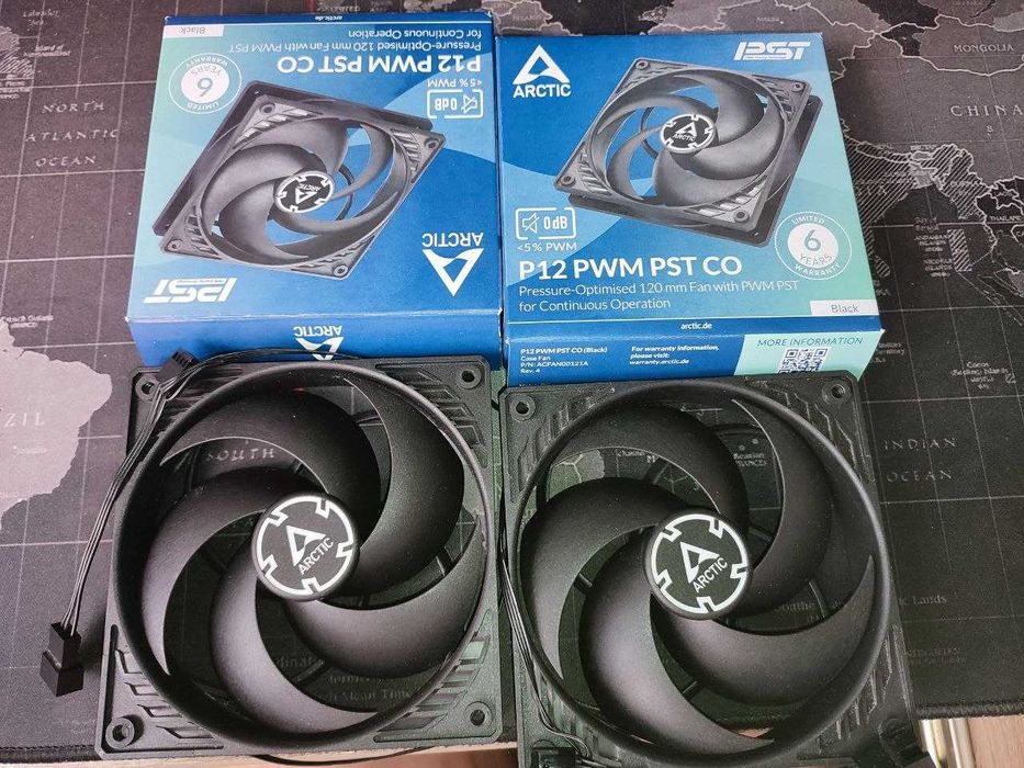 Вентилятори Arctic P12 PWM PST CO (2 шт.) – Стан нових / Dual Ball Bearing