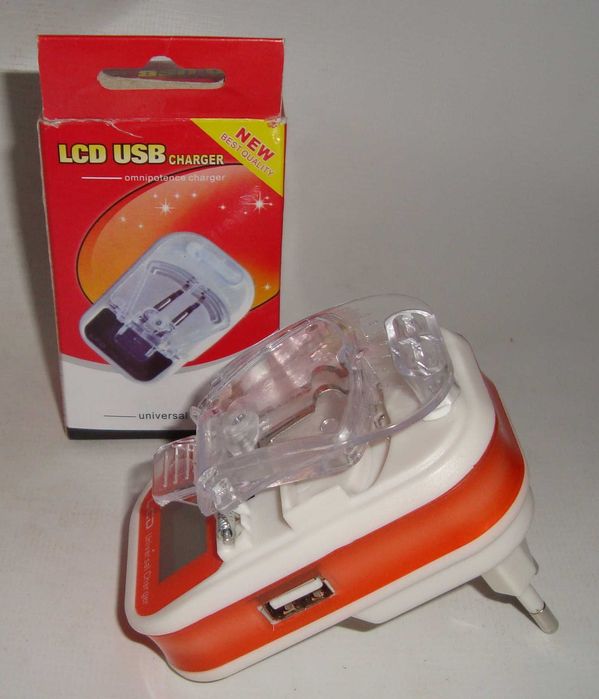 Универсальное зарядное устройство (жабка, лягушка) LCD USB