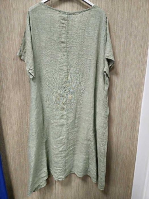Sukienka midi, len khaki roz. Uni, Italy !!!